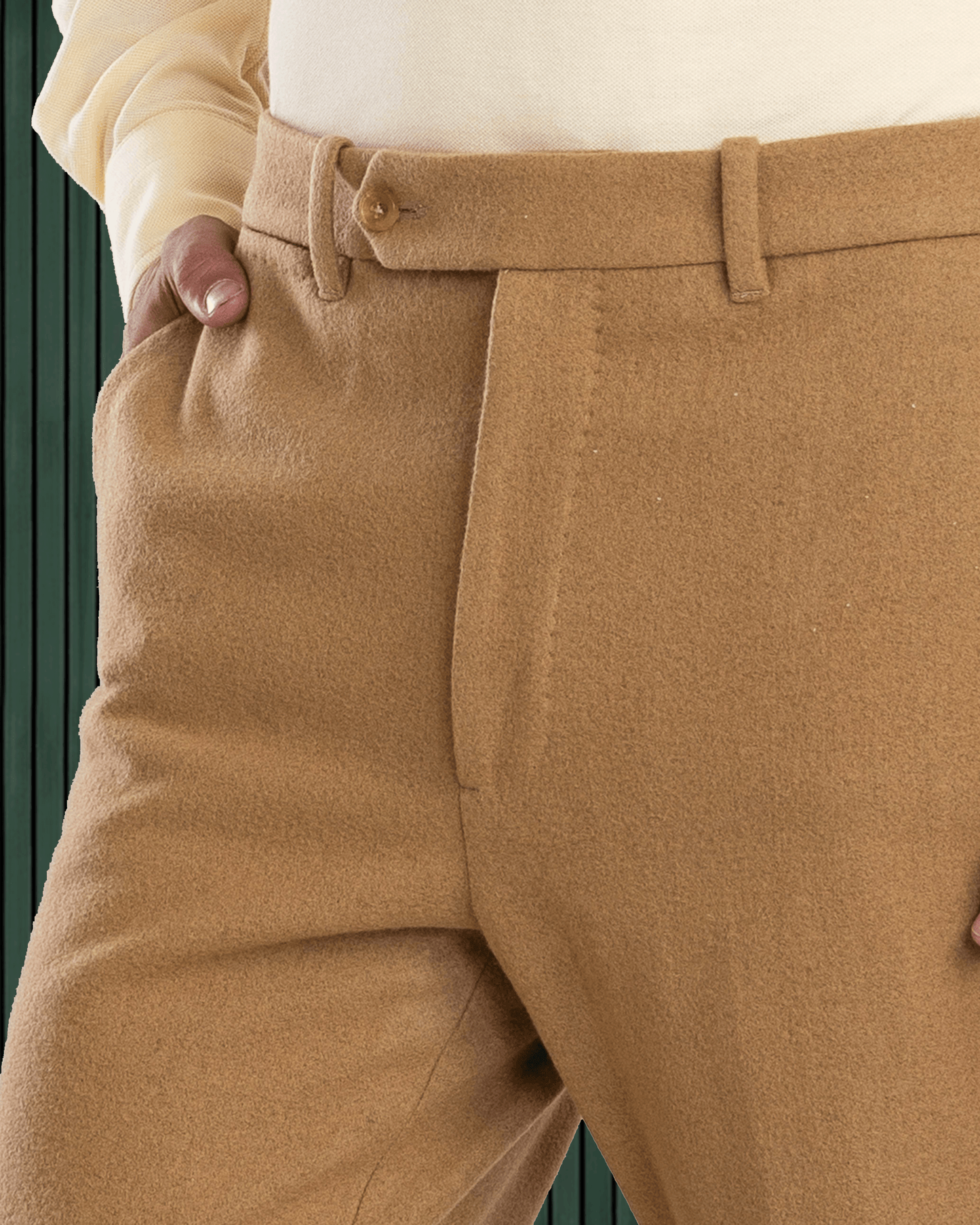 Washable Wool Pants: Camel Wool Rich Flannel