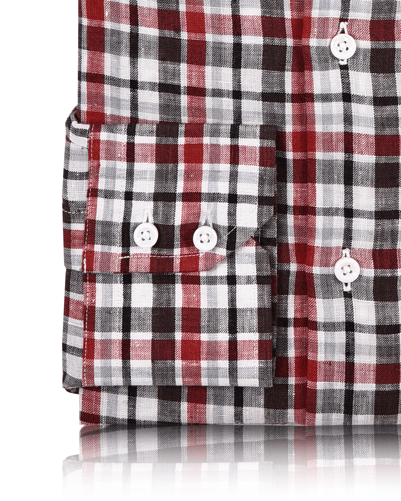 Red Black White Madras Linen