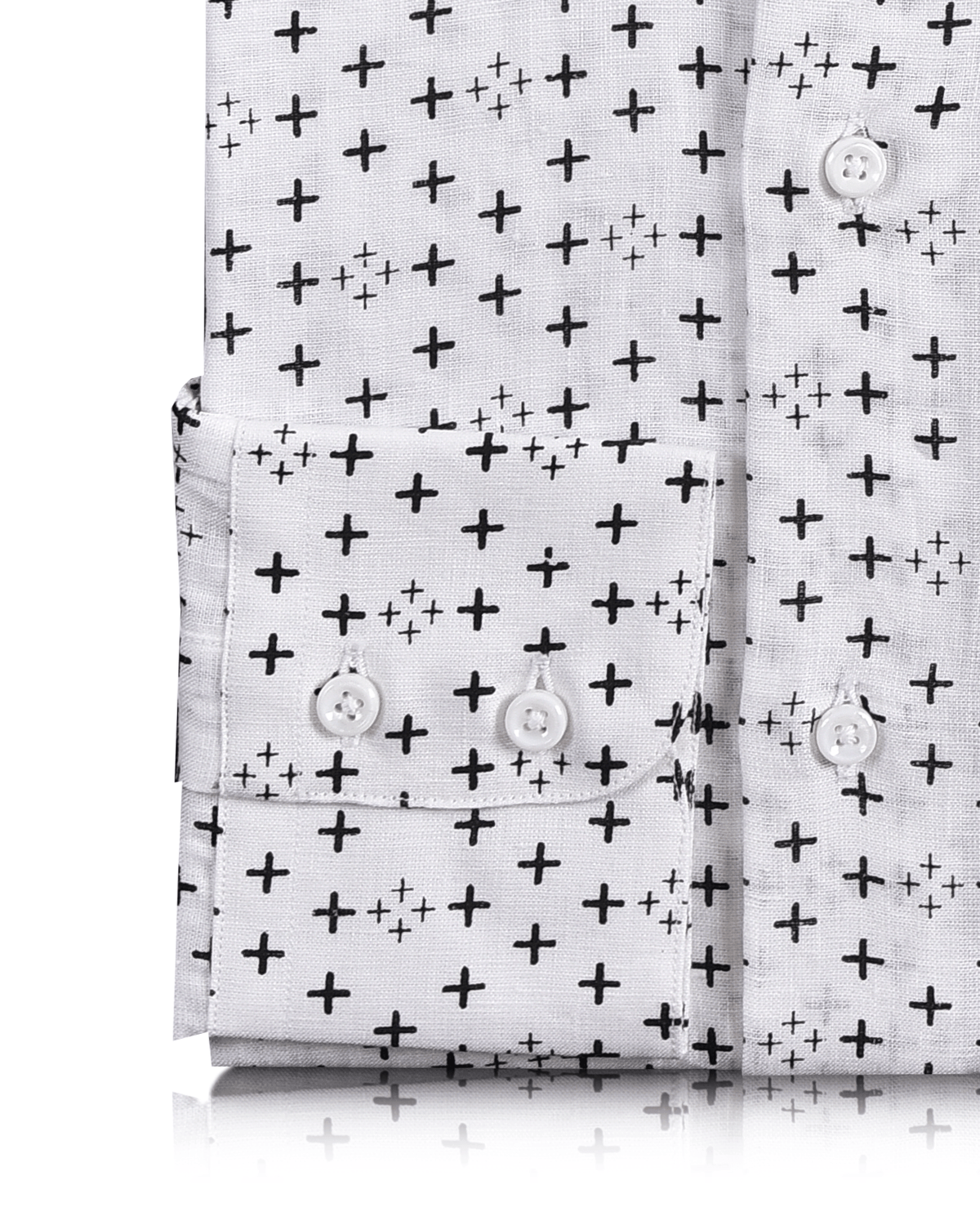 Linen: Black Printed Positivity On White - 3