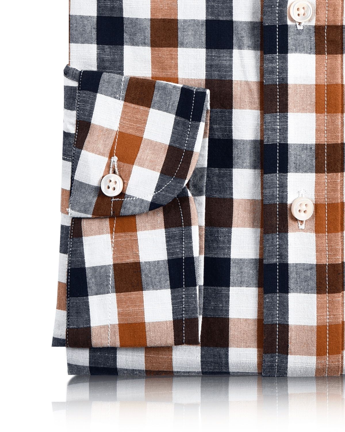 Navy Mustard Macro Gingham Checks - 3