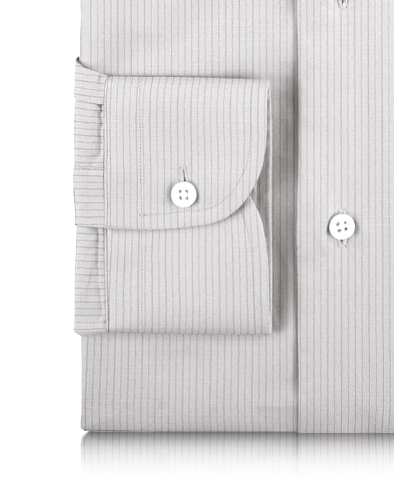 Linen:Vertical Grey Pinstripes on white