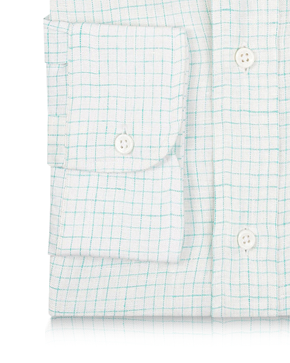 Linen:Turquoise White Graph Checks