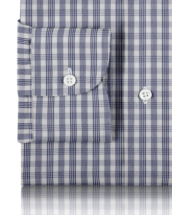 Navy Shadow Checks Shirt - 3