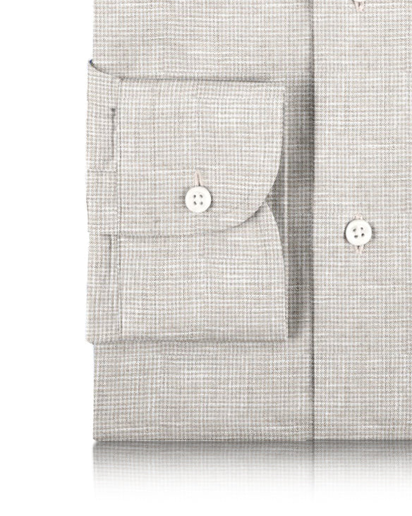 Irish Linen: Ecru White Mini Houndstooth Checks