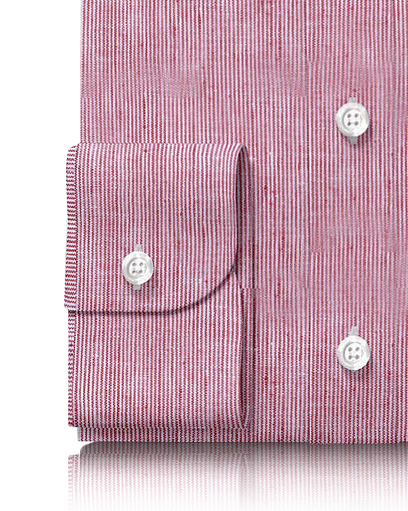 Linen: Red White Slub Chambray - 3