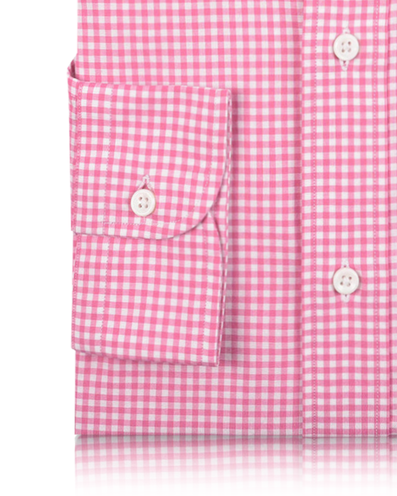Pink White Mini Gingham Checks Shirt