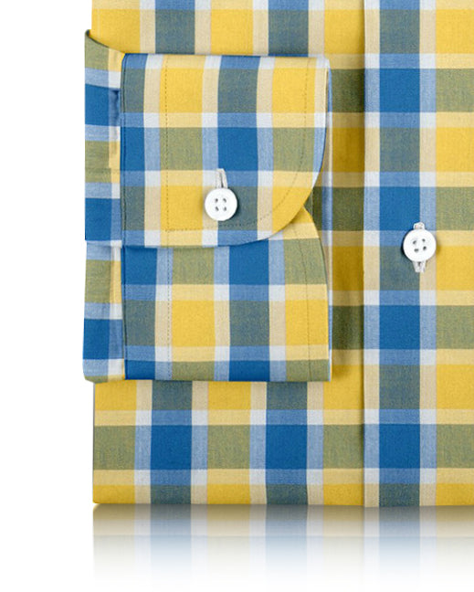 Friday Shirt:Blue Yellow Tattersall