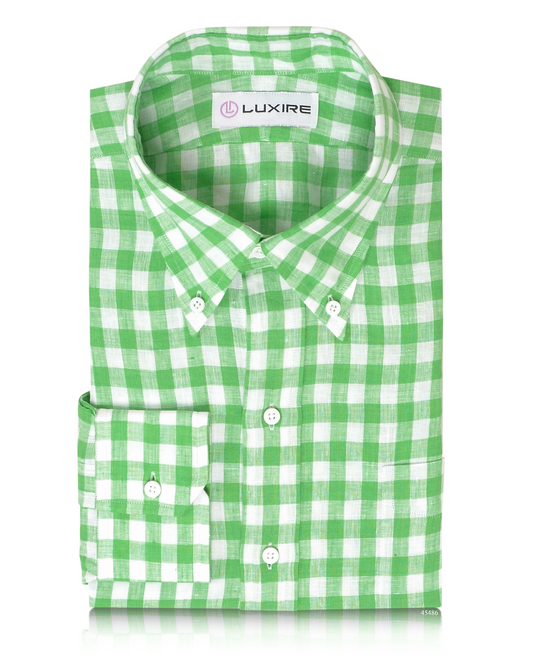 Linen:Spring Green White Gingham