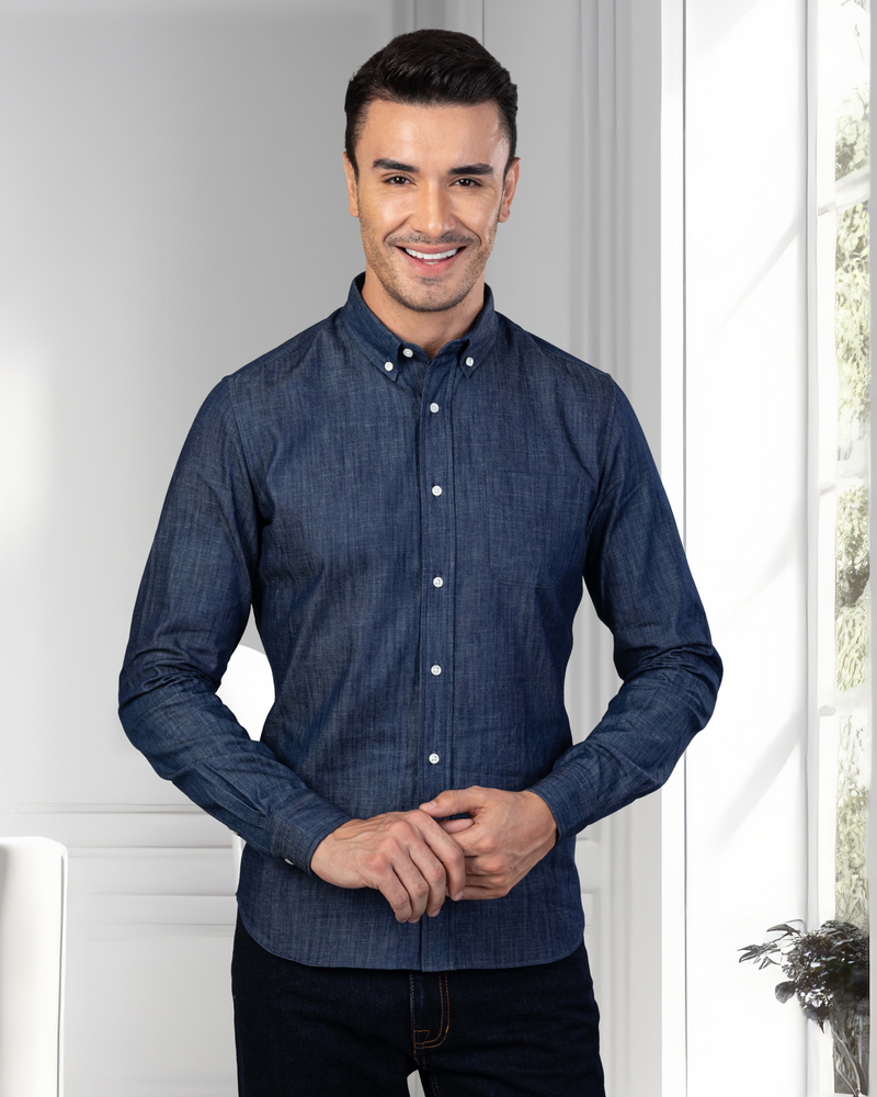 Dark Blue Denim Shirt