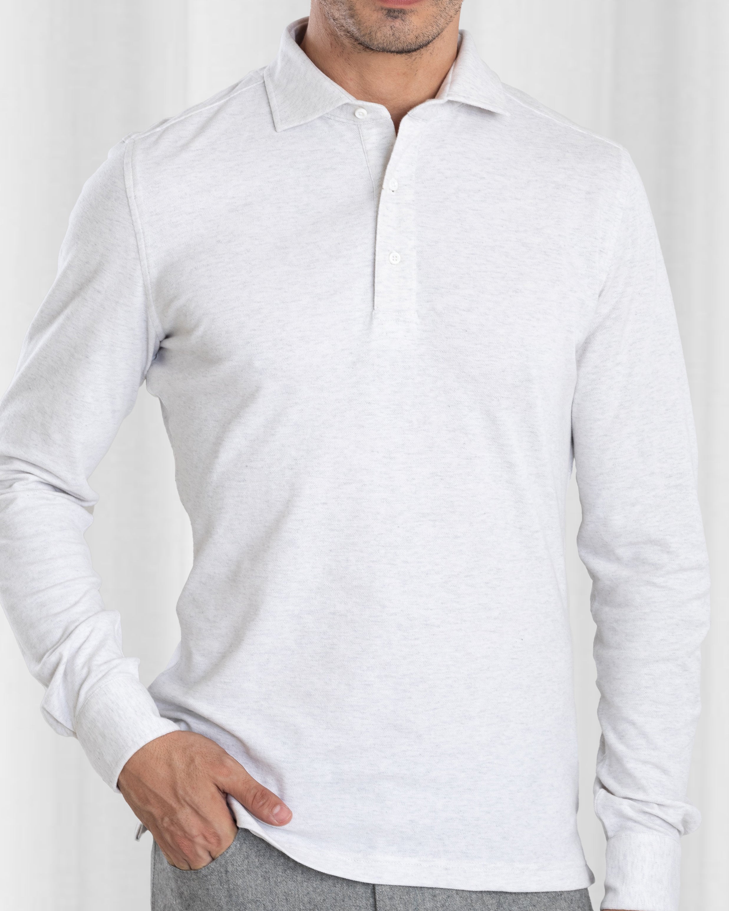 メンズウェア golfickers Pile Polo Shirts Off White- L Off White Heather Custom's Men's Polo Shirt — Luxire Custom Clothing