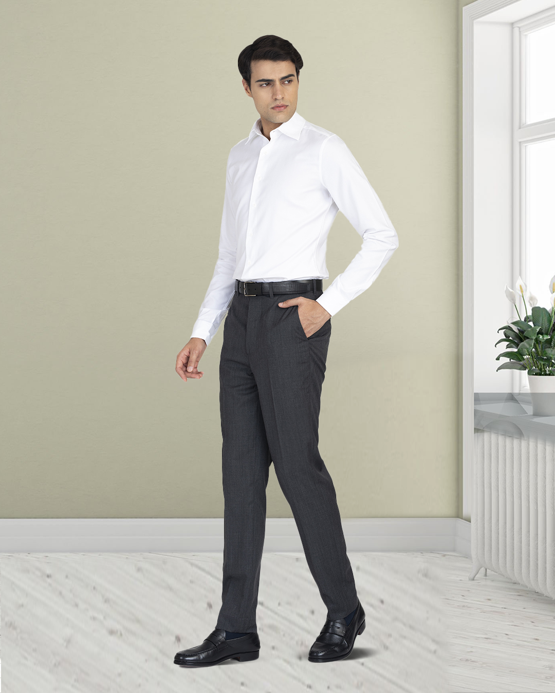 Washable Wool Pants: Dark Grey - 3