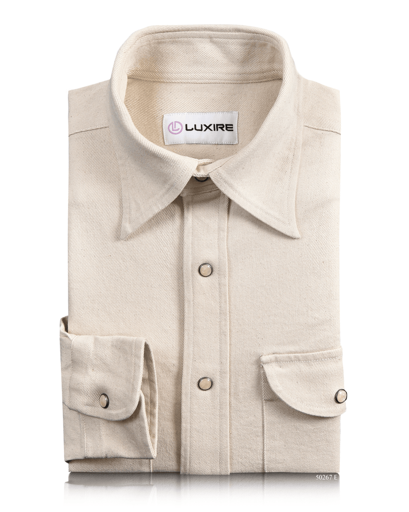 Men's Ecru Twill Shirt – Luxire Custom Clothing Men's Ecru Twill Shirt – Luxire Custom Clothing