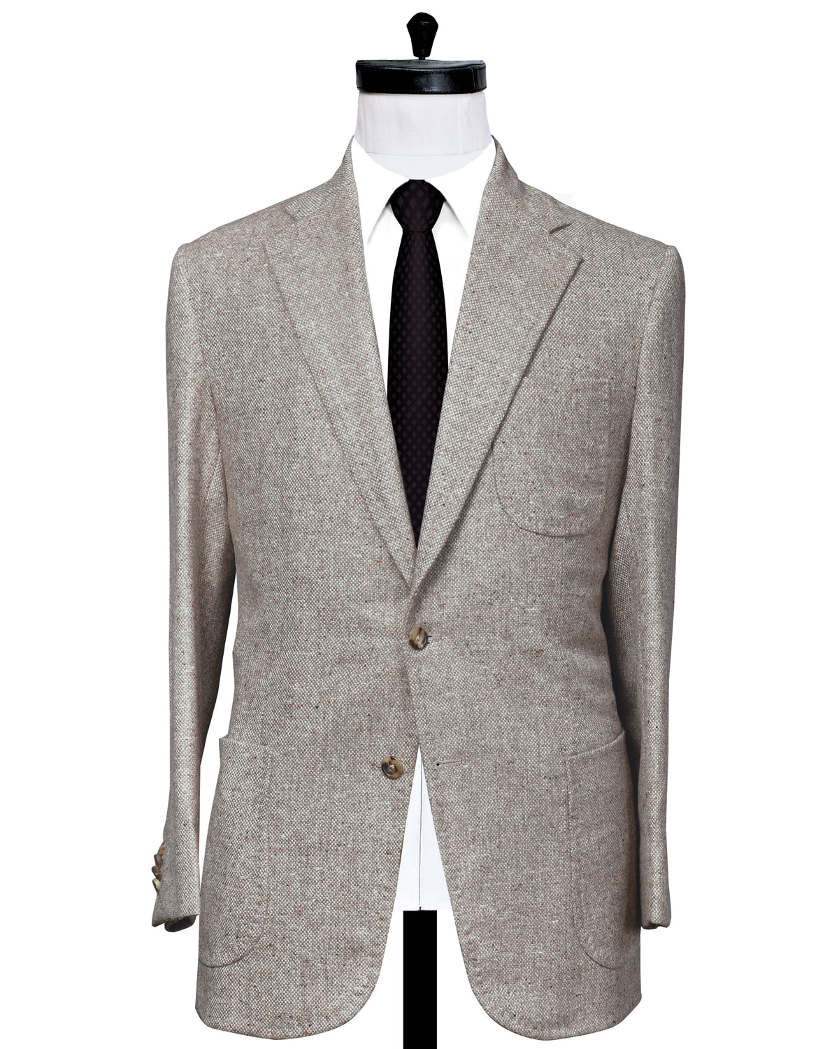 Dugdale Light Fawn Brown Donegal Tweed Jacket - 1