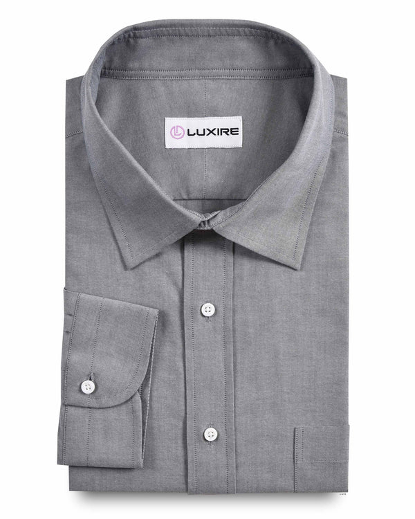 Grey Pinpoint Oxford Dress Shirt