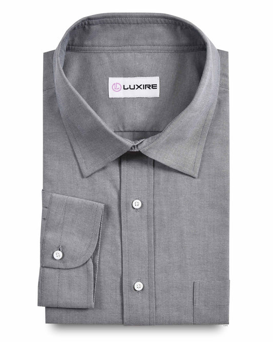 Grey Pinpoint Oxford Dress Shirt