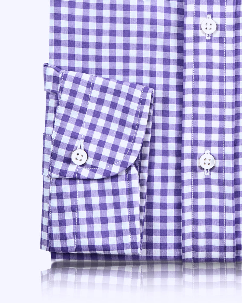 Custom Men's Purple Gingham Shirt – Luxire Custom Clothing