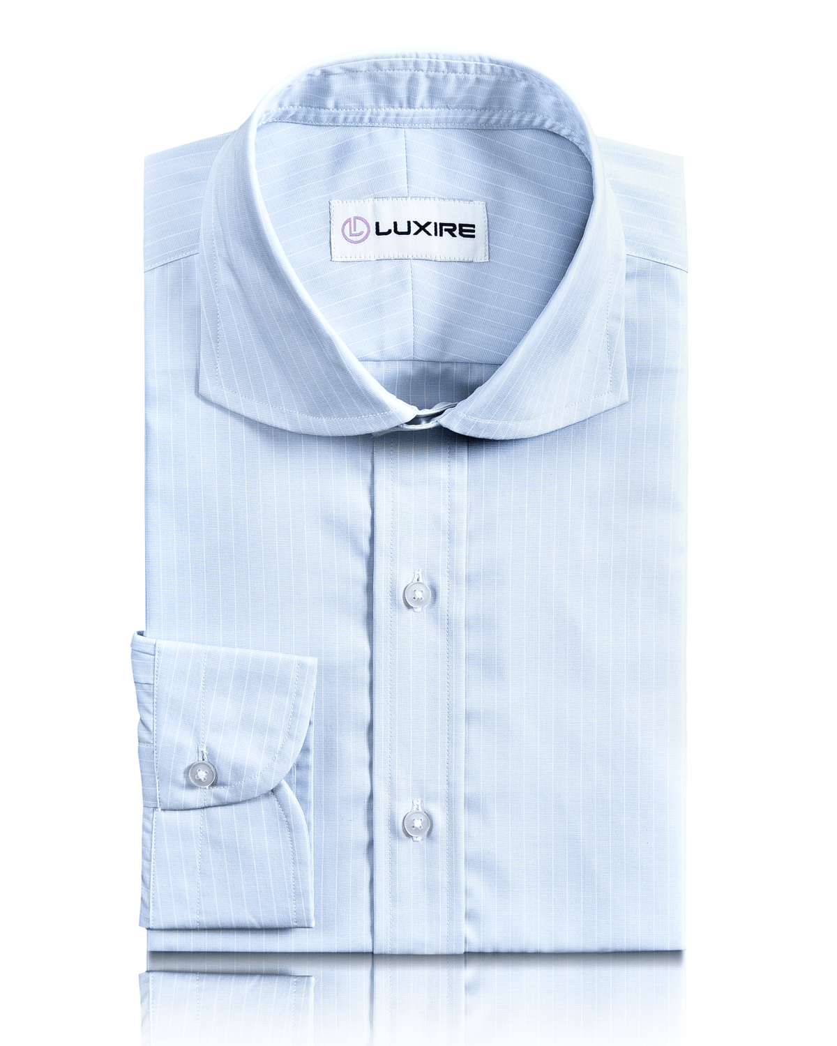 White Hairline Stripes On Pale Blue - 1