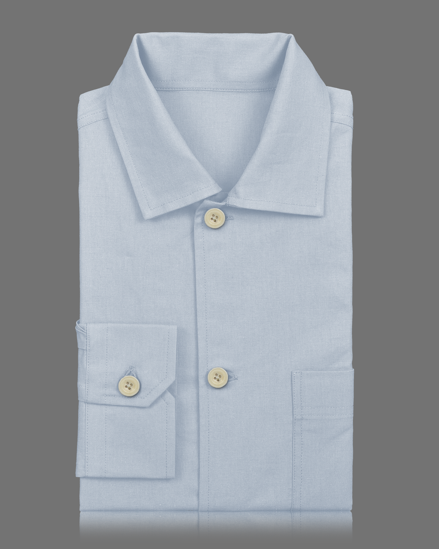 Fresco Cotton Cloud Blue Shirt Jacket