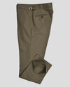 Dugdale Olive Beige Wool Flannel Dress Pant