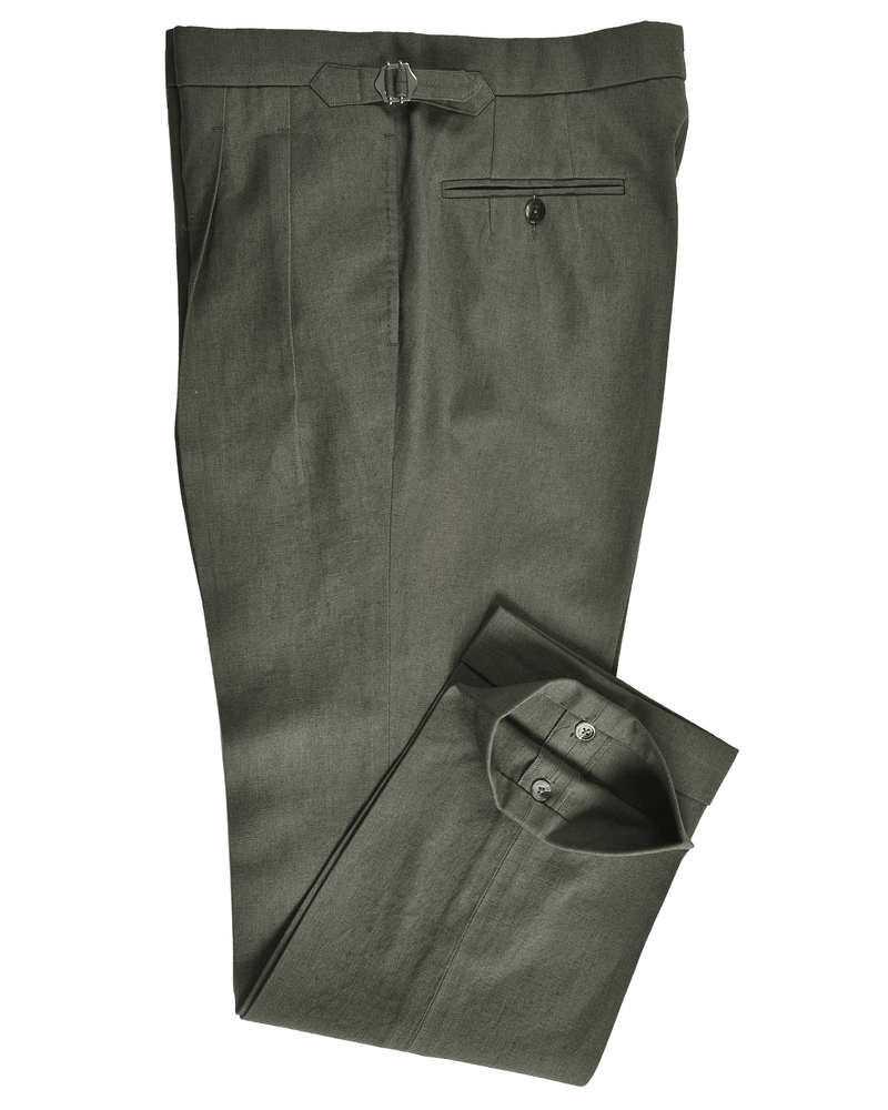 Linen Fresco Olive Green Dress Pant Luxire Custom Clothing Linen Fresco Olive Green Dress Pant Luxire Custom Clothing
