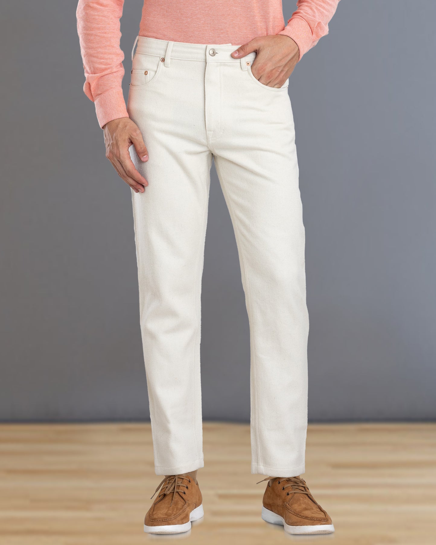 Cream Wool Jeans