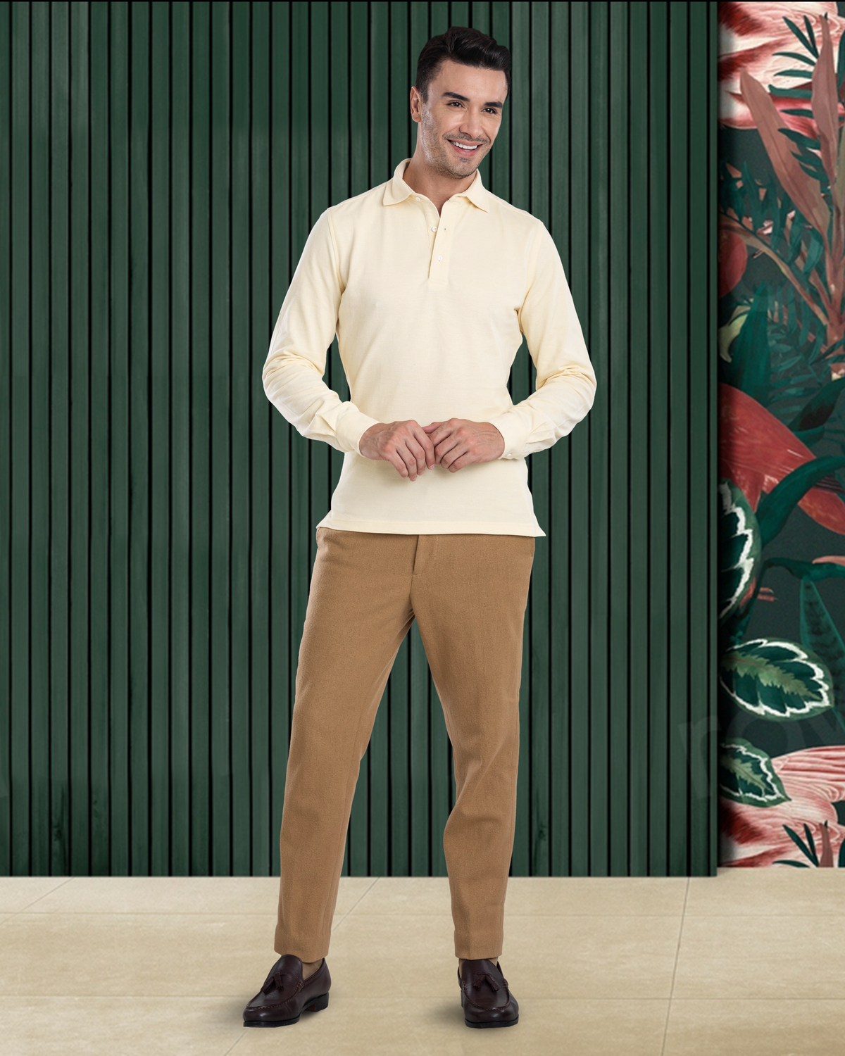 Camel Wool Flannel Pant - 3