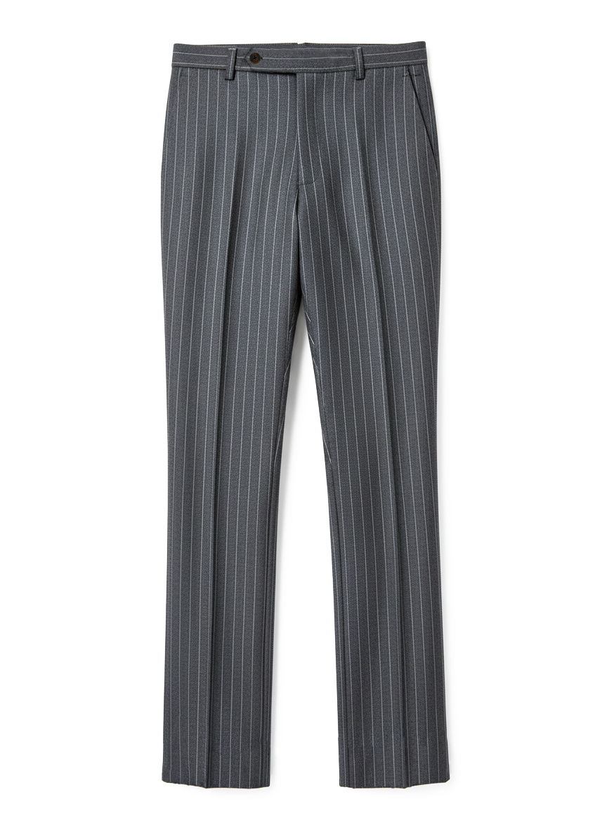 Grey Wool Pinstripes Suit - 13