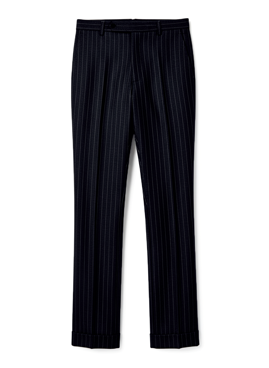 Navy Wool Pinstripes Pant