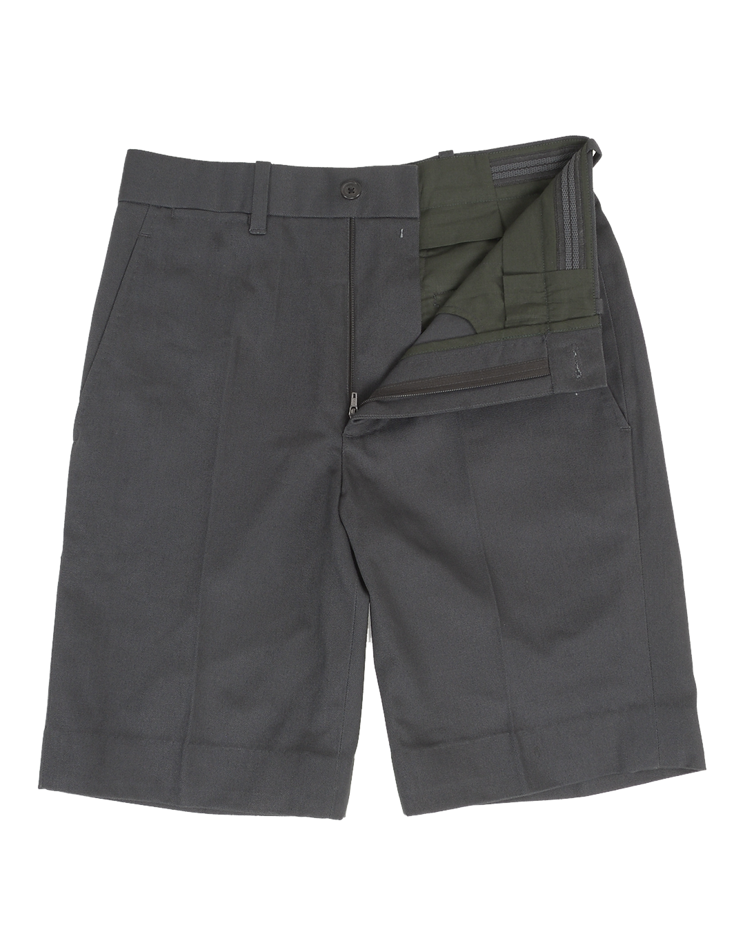 Dark Charcoal Grey Twill Shorts - 3