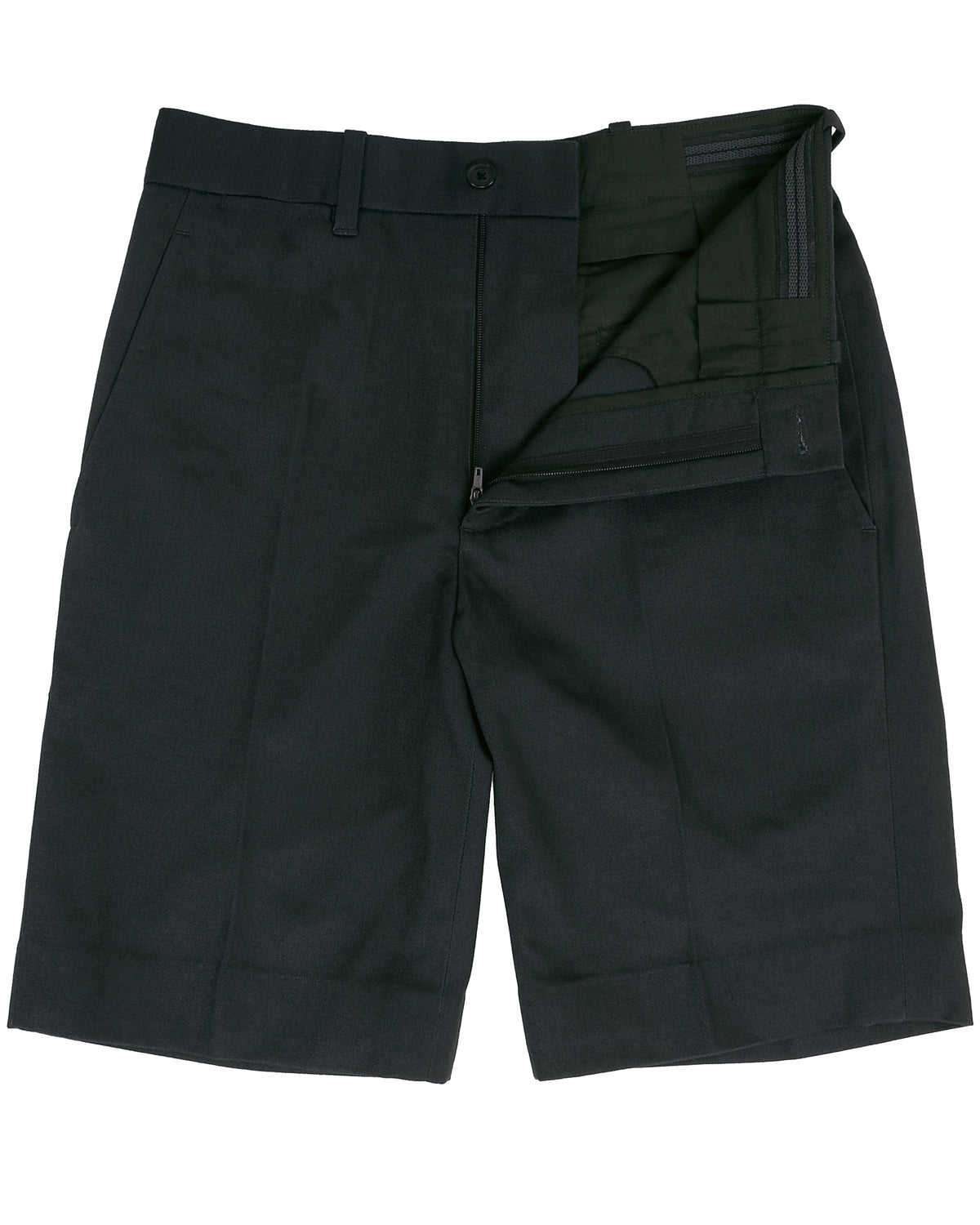 Dark Charcoal Grey Twill Shorts - 3