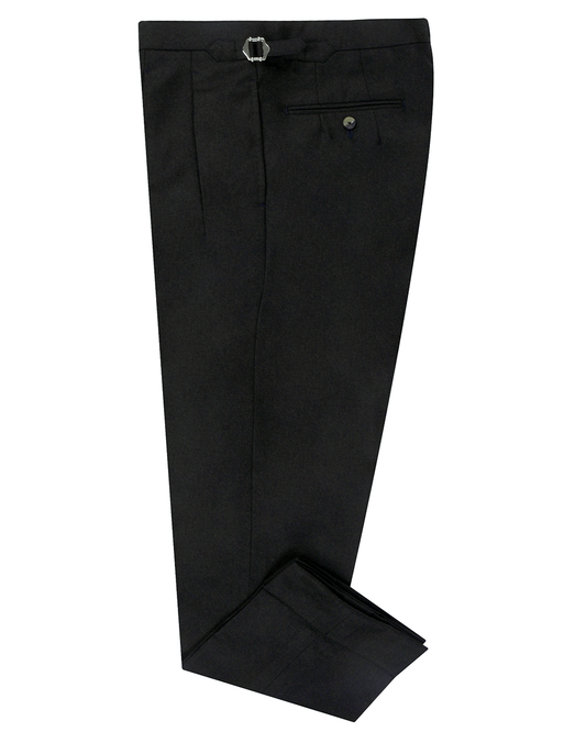 VBC 100% Wool: Greenish Black Flannel High Waisted Pant