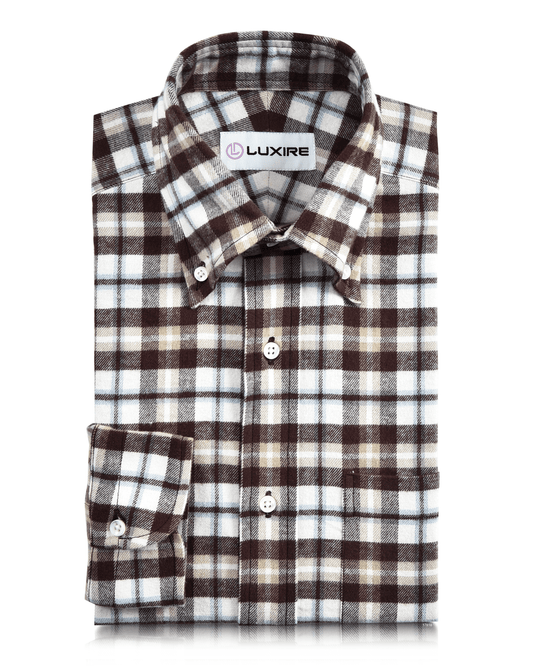 Brown Tan White Twill Flannel