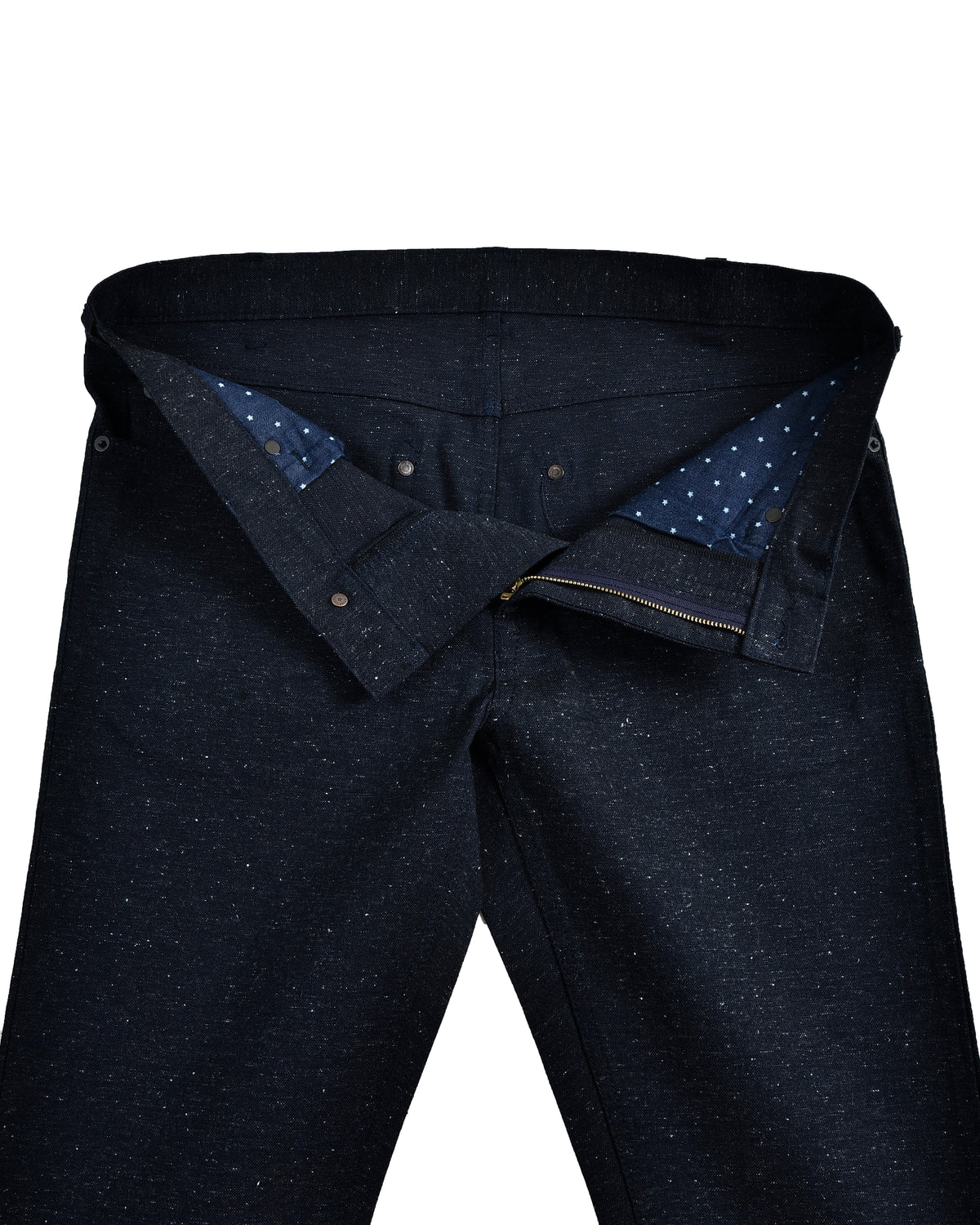Denim: Navy Stretch Slub Jeans - 5