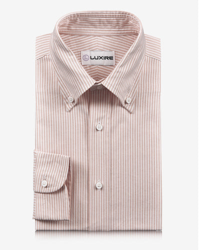 Pale Orange University Stripes Oxford Shirt