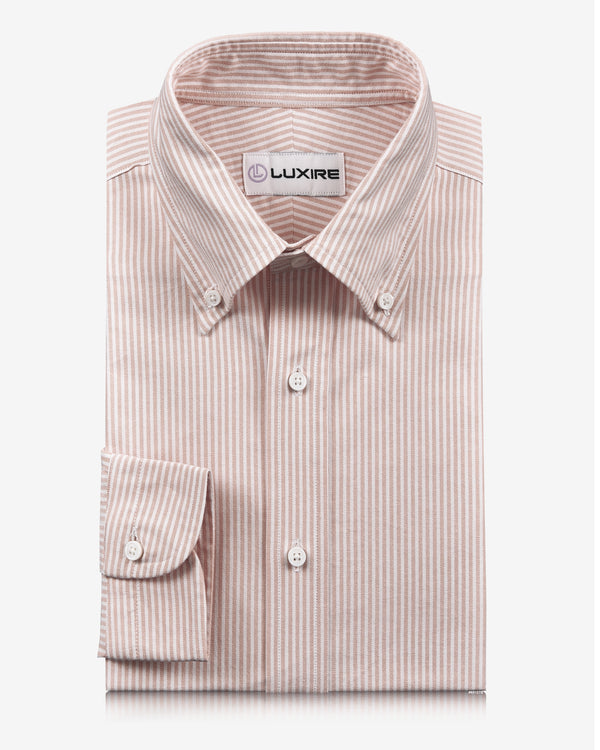 Pale Orange University Stripes Oxford Shirt
