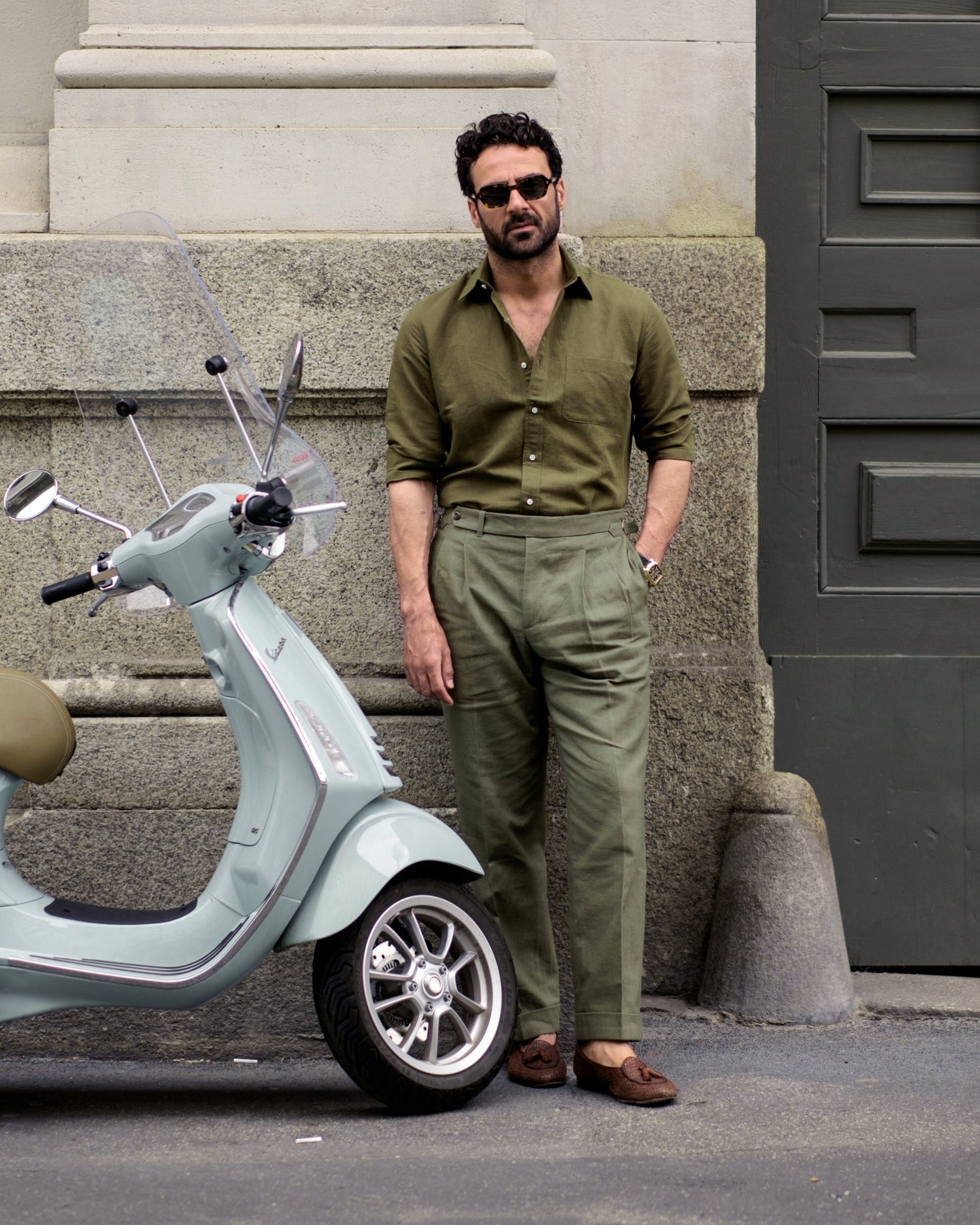 mens olive green dress pants Dark Slim Fit Suit Classic In Green Emerald Green Pants StudioSuits