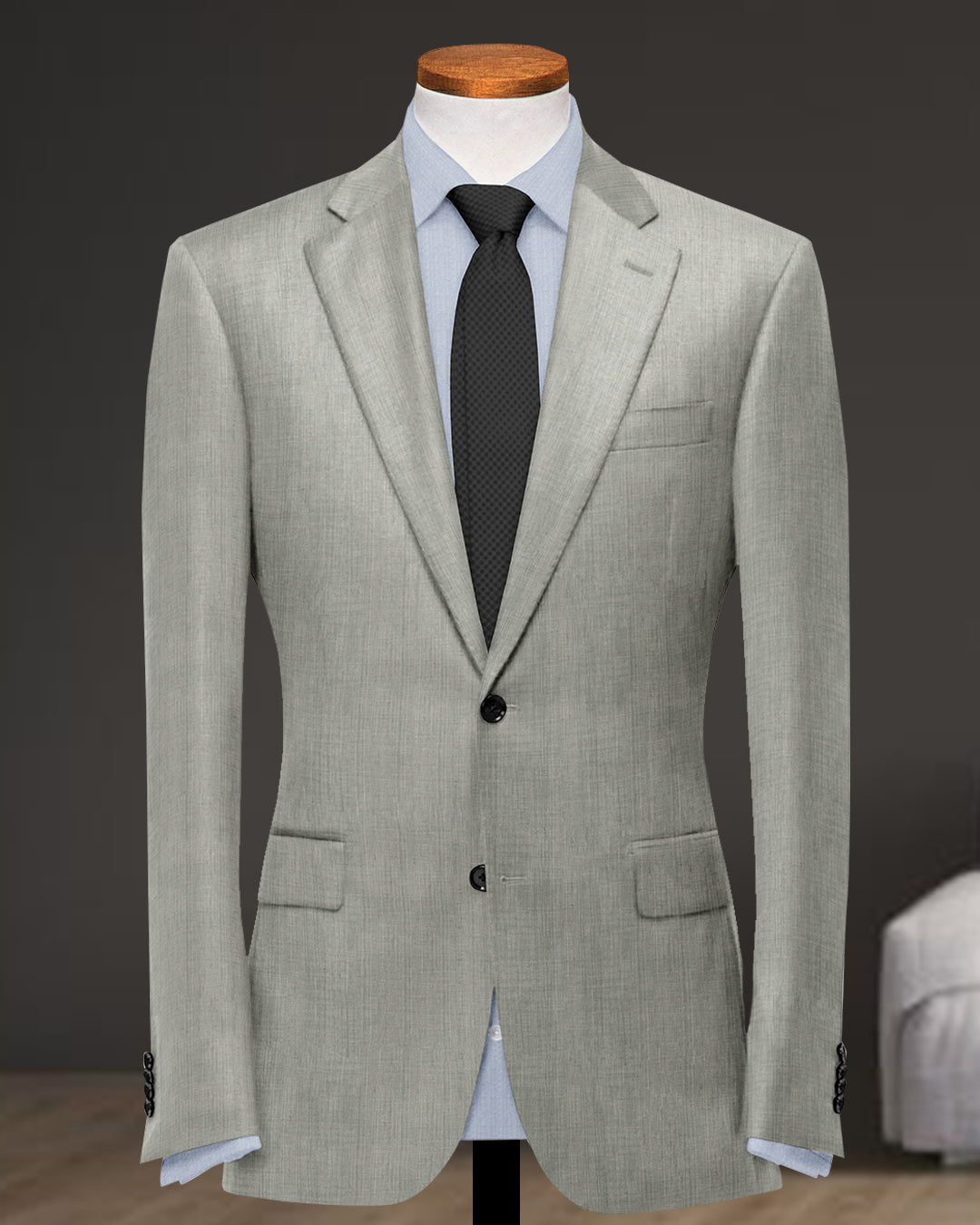 Washable Wool Suit: Light Grey