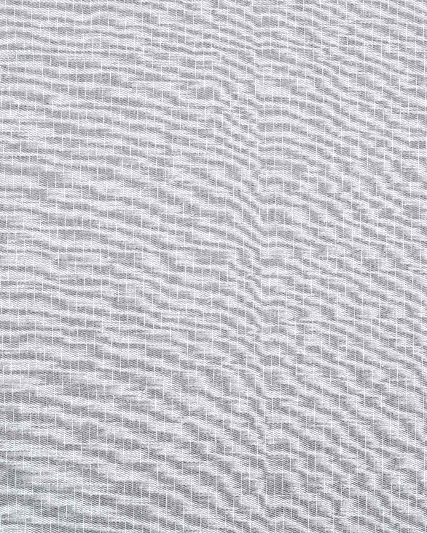 Cotton Linen: White Hairline Stripes On Grey