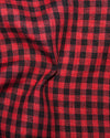 Linen:Red Black Gingham Checks