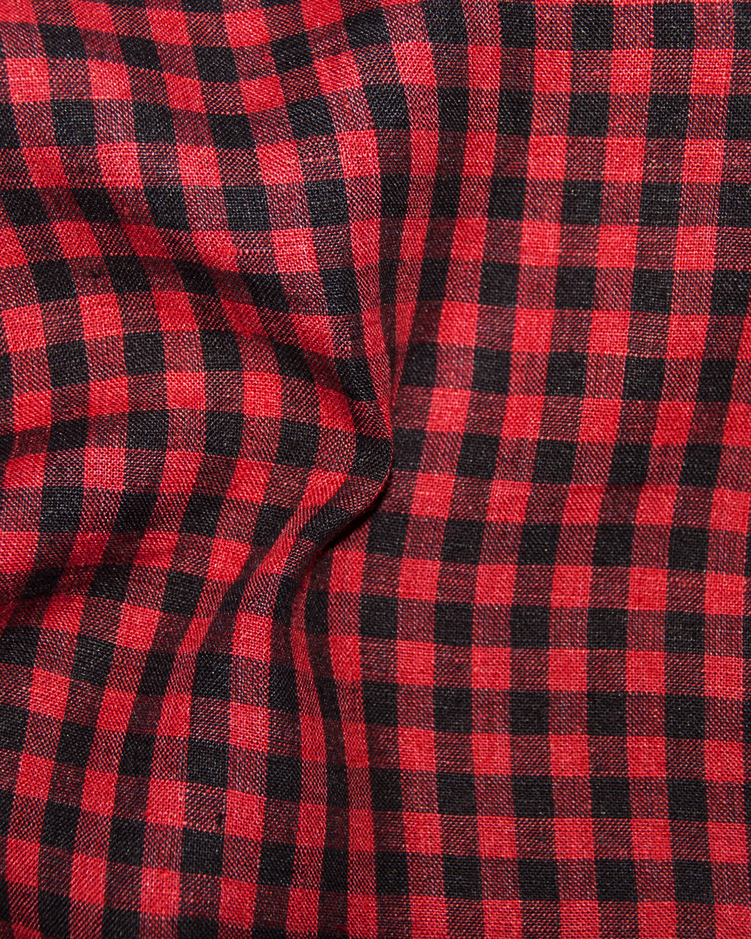 Linen:Red Black Gingham Checks