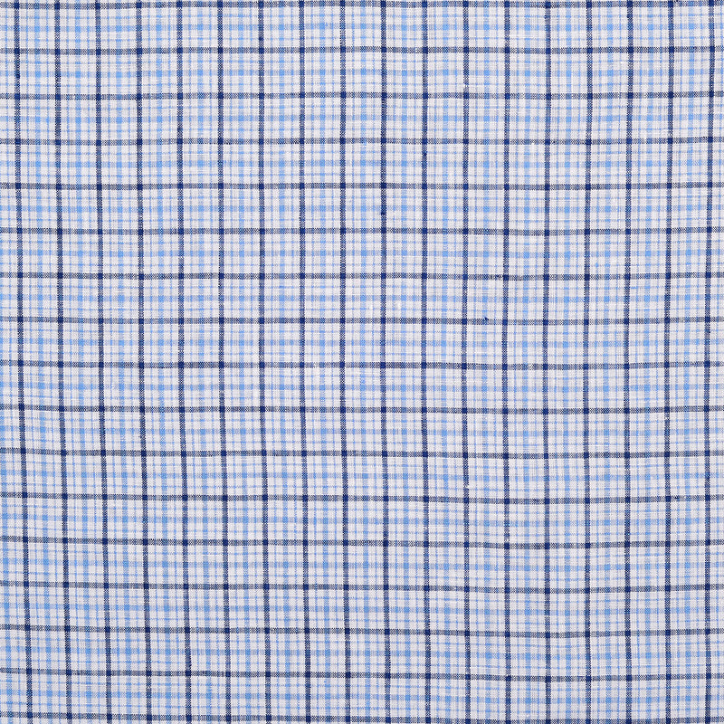 Linen: Shades Of Blue Stripes Tattersall