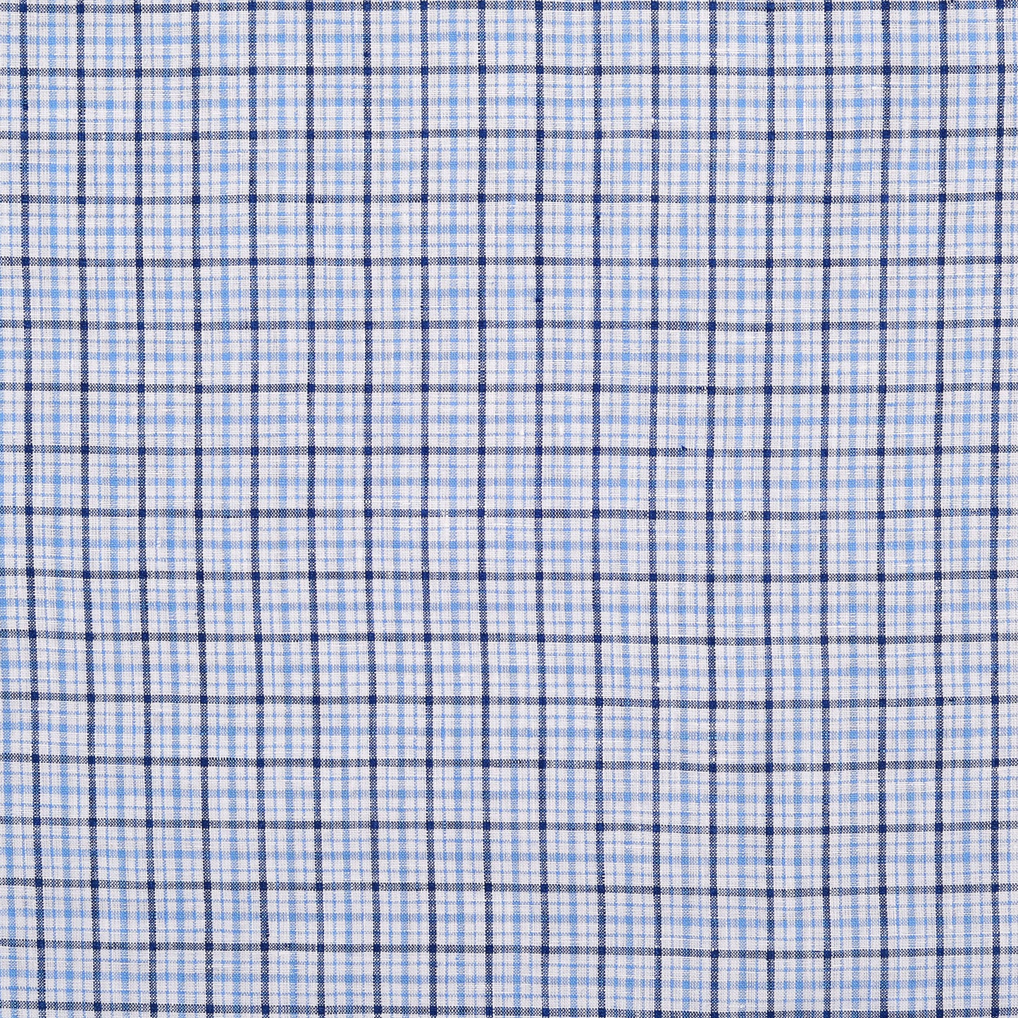 Linen: Shades Of Blue Stripes Tattersall