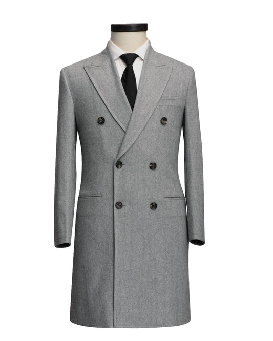 Luxire Light Grey Wool Over Coat