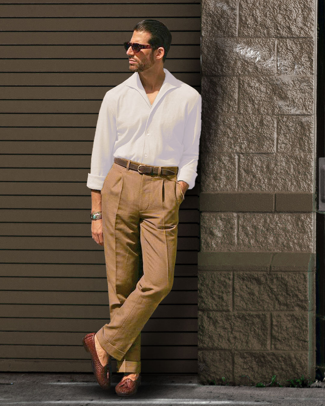 Linen Fresco Golden Brown Dress Pant - 2