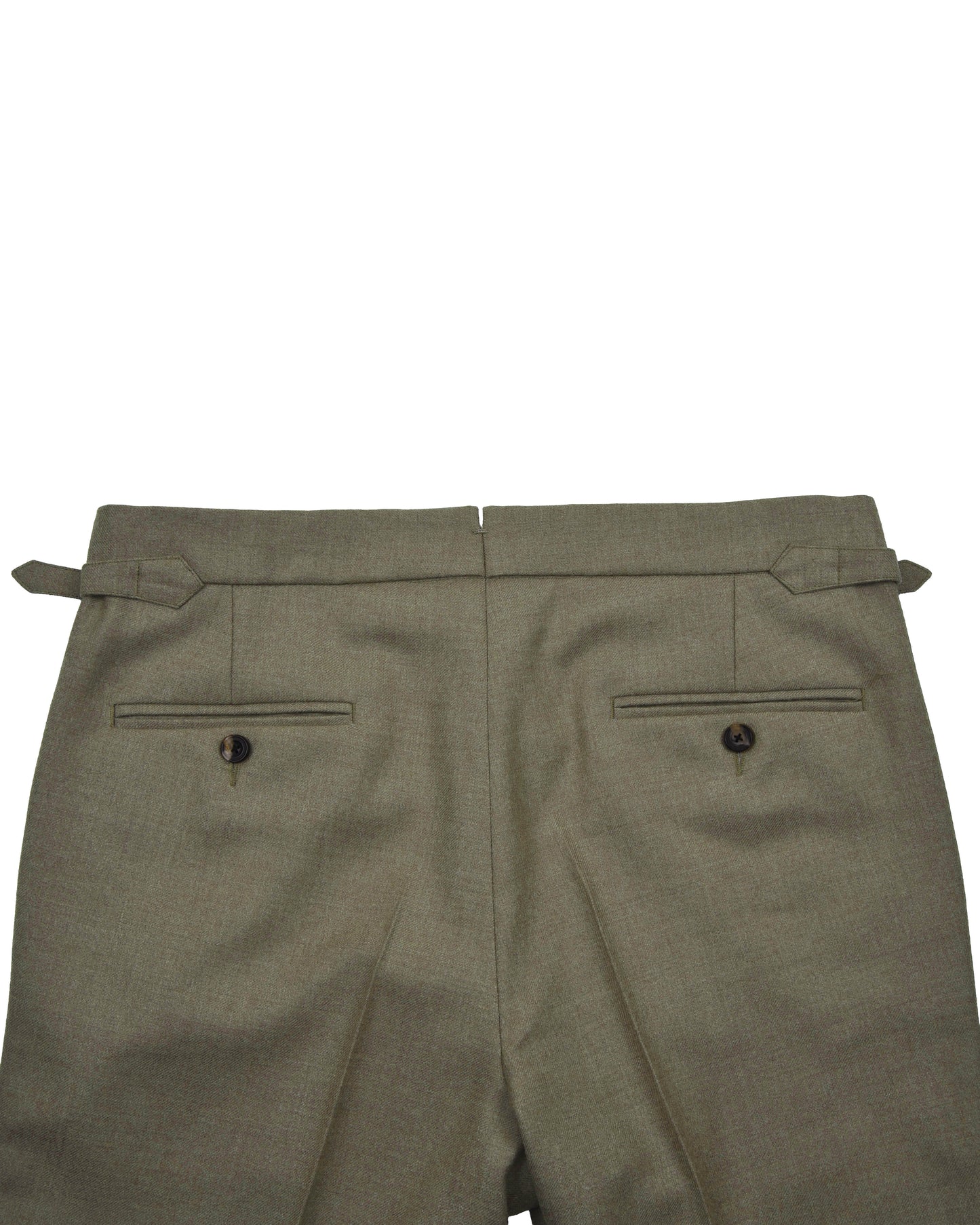 Dugdale Olive Wool Flannel Dress Pant