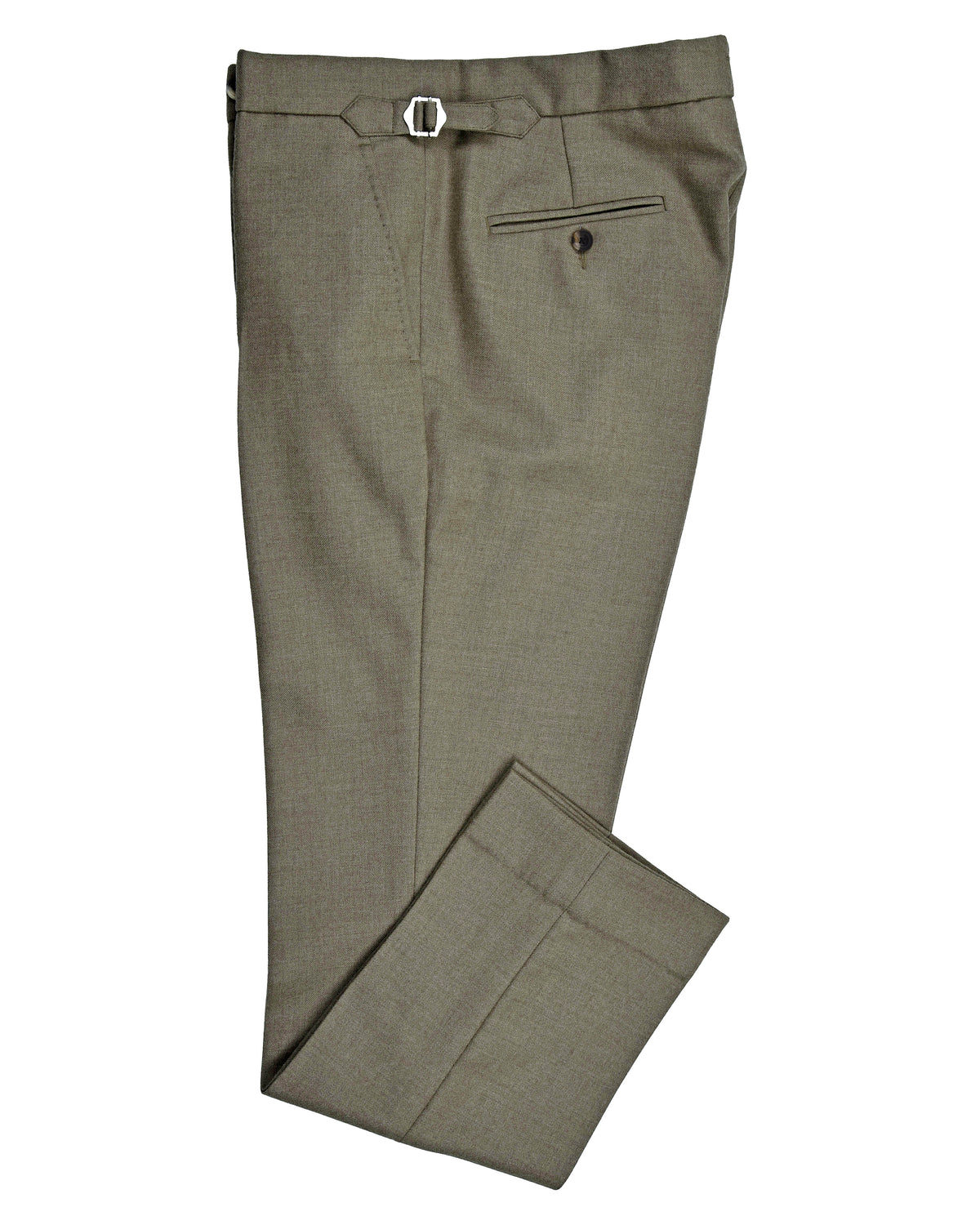 Dugdale Olive Wool Flannel Dress Pant - 1