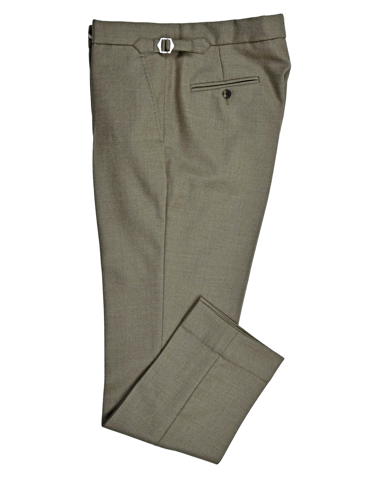Dugdale Olive Wool Flannel Dress Pant