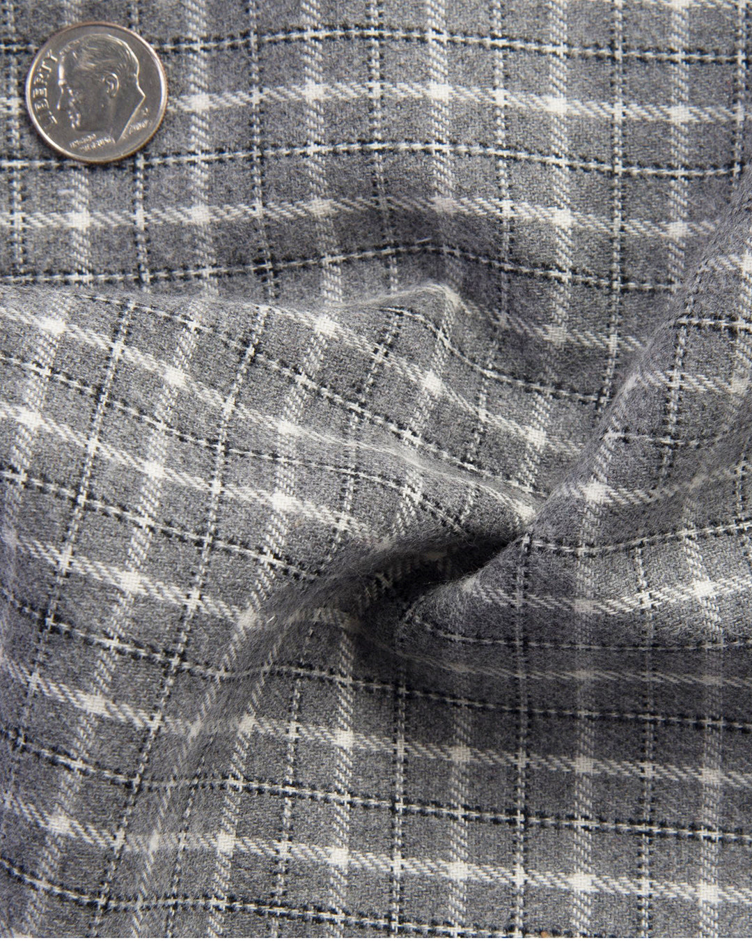 Grey White Tattersall Flannel