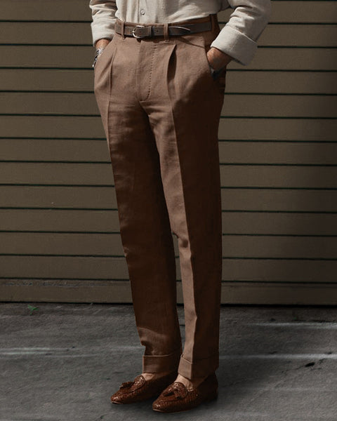 Linen Fresco Brown Dress Pant – Luxire Custom Clothing