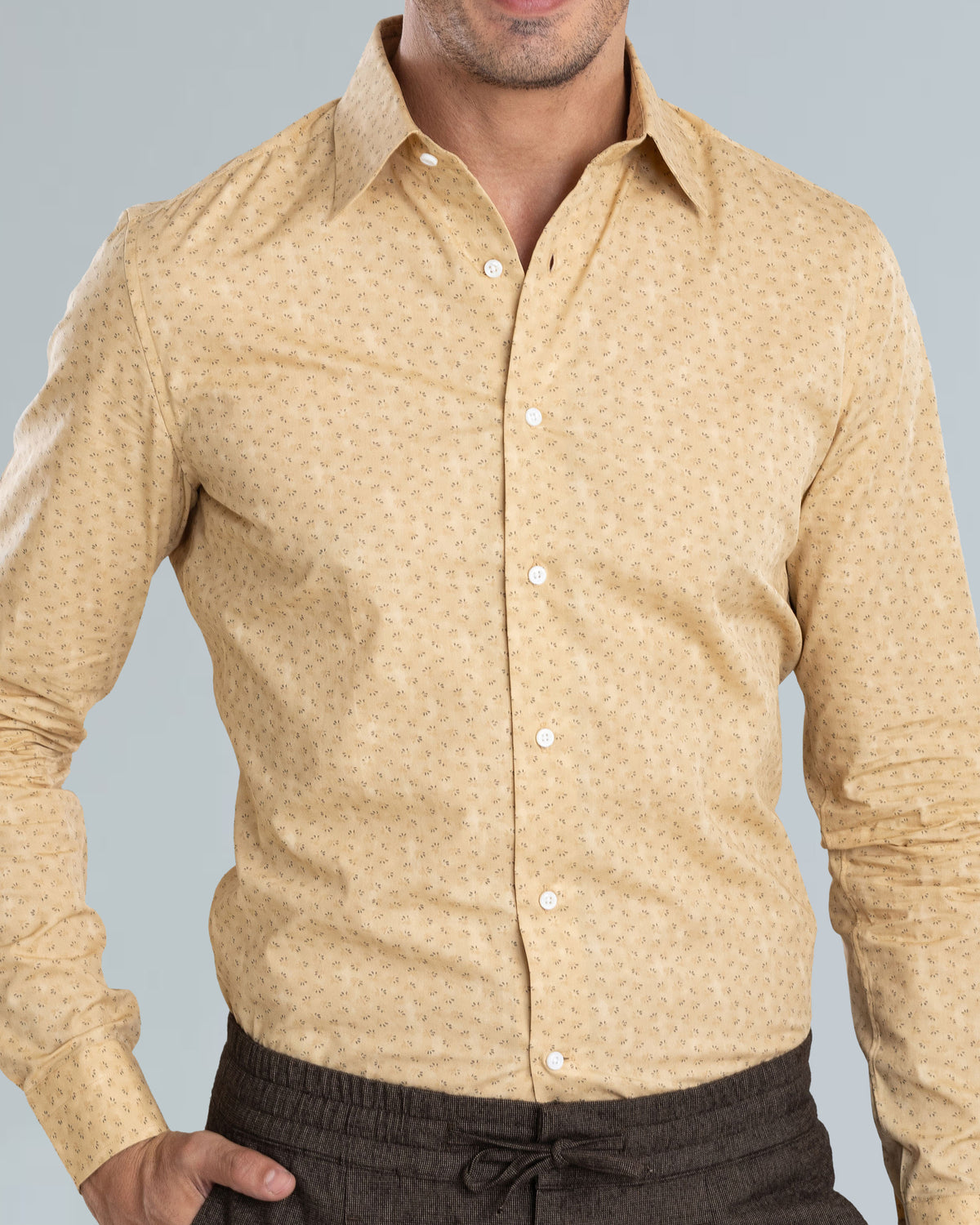 Mini Florals On Beige Shirt - 1